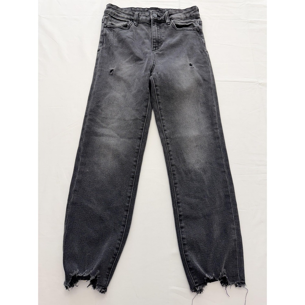 Kendall + Kylie Icon High Rise Straight Jeans Juniors 5/27 Charcoal Wash 27x25.5